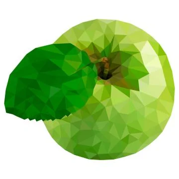 Green tasty apple stylized with triangles Illustrazione stock