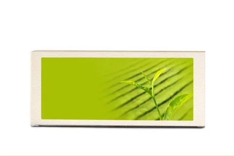 Green tea bag container template Illustrazione stock