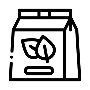 Green tea bag icon vector outline illustration 스톡 일러스트