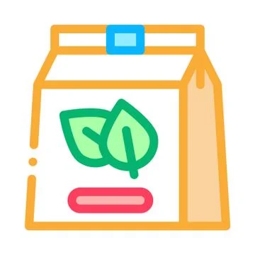 Green tea bag icon vector outline illustration Stockillustratie