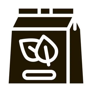 Green tea bag icon Vector Glyph Illustration 库存插图