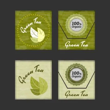 Green tea bag Illustrazione stock