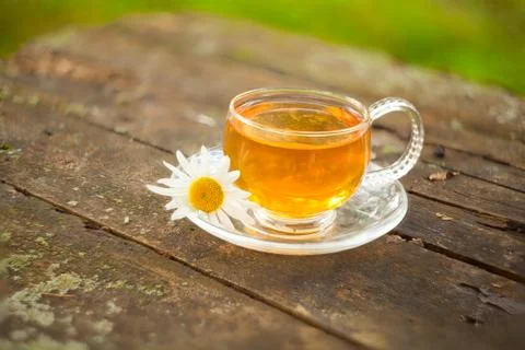 Green tea in beautiful cup Stock Photos