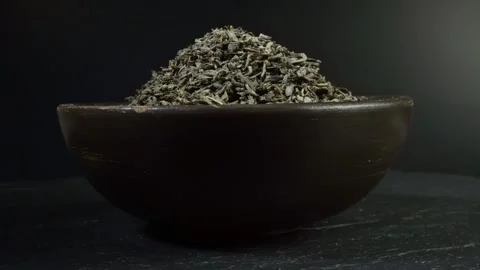 Green Tea on black Background Stock Footage 271623564