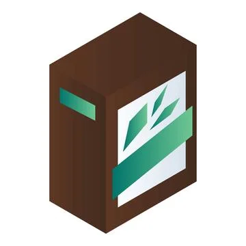 Green tea box icon, isometric style Illustrazione stock