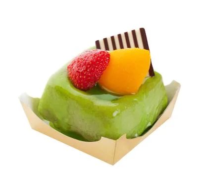 Green tea cake Stock Photos