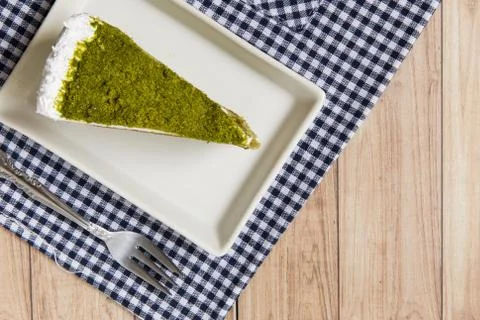 Green Tea Cake Stock Photos