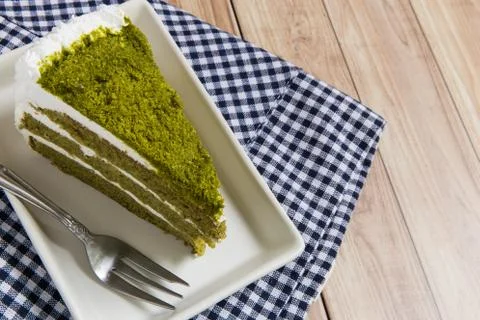 Green Tea Cake Stock Photos