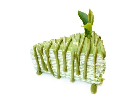 Green tea cake Stock Photos