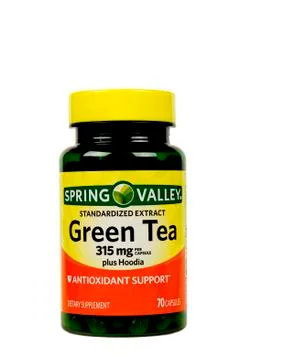 Green Tea capsules 库存照片