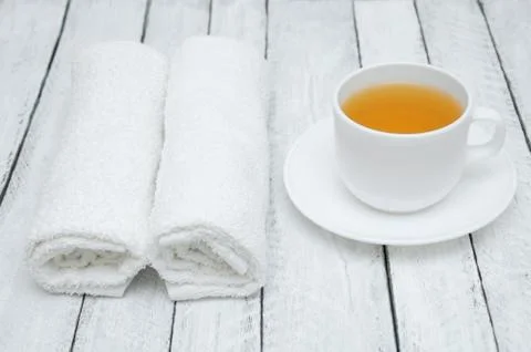 Green tea in a cup. Stock Photos