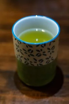 Green tea in a cup Foto stock
