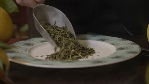 Green tea in a dish 動画素材 176477014