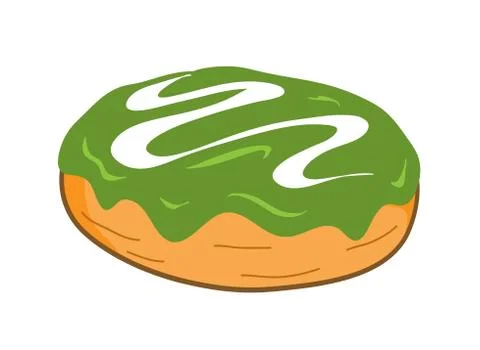 Green Tea Donut Stock Illustration