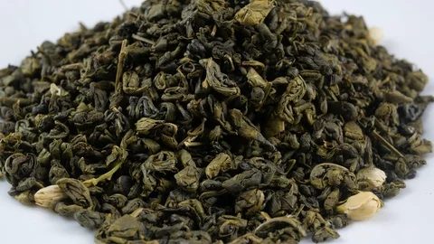 Green tea with jasmine Close up. Stock Footage 102173125