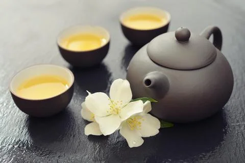 Green tea with jasmine Stock Photos