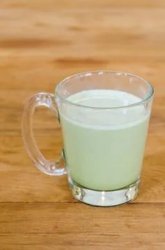 Green tea latte Stock Photos