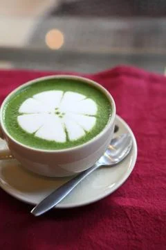 Green tea latte Stock Photos