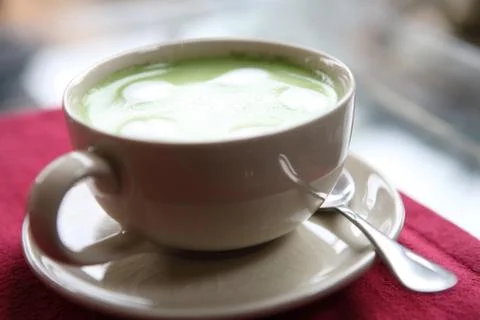 Green tea latte Stock Photos