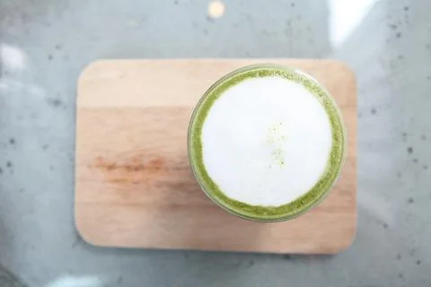 Green tea latte Stock Photos