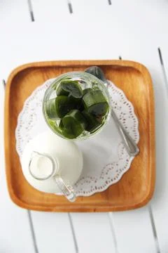 Green tea latte Foto stock