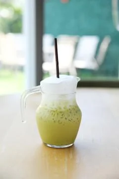 Green tea latte Foto stock