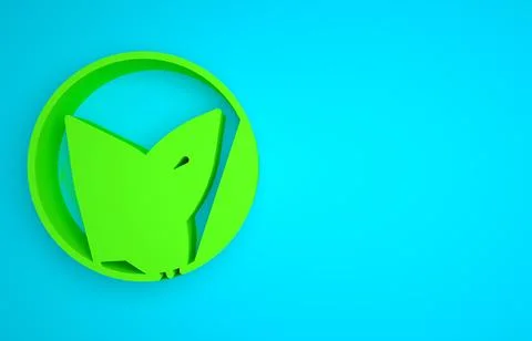 Green Tea leaf icon isolated on blue background. Tea leaves. Minimalism concept Stock Illustration