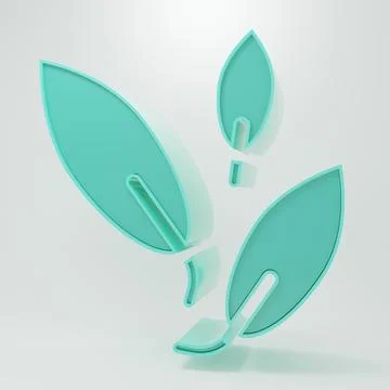 Green Tea leaf icon isolated on grey background. Tea leaves. Minimalism con.. Illustrazione stock