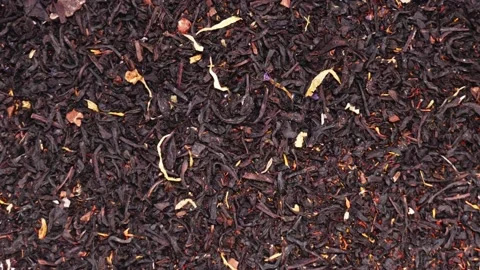 Green tea leaf rotation close-up Stock Footage 146706608