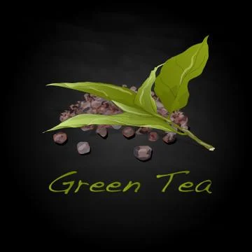Green tea leaf vector Stock Illustration