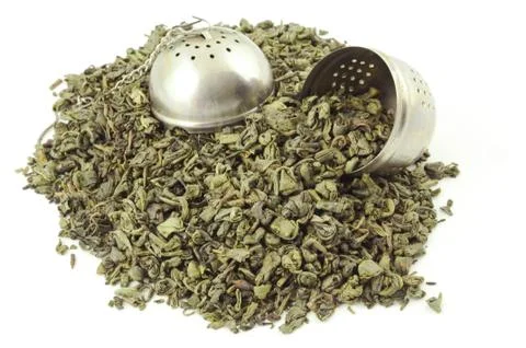 Green tea leaves Stock Photos