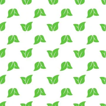 Green tea leaves seamless pattern Stock Illustration