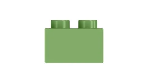 Green Tea Lego Block Isolated on a White Background. Stock Illustration
