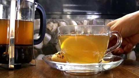 Green Tea with lemon Stock Footage 74488354