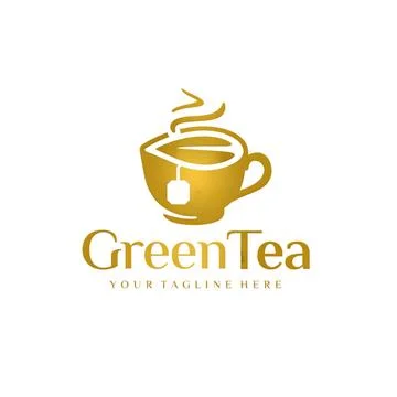 Green tea logo design 库存插图