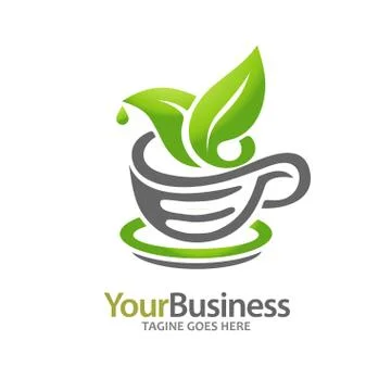 Green tea logo vector Stock Illustration