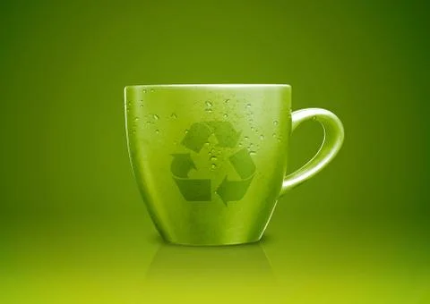 Green tea mug Stock Photos