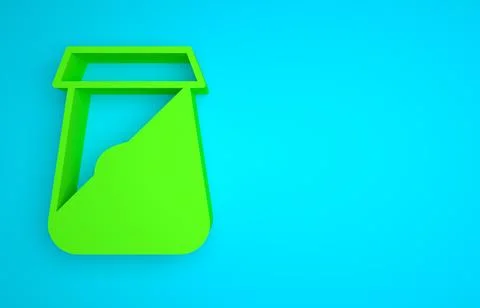 Green Tea packaging icon isolated on blue background. Paper bag with tea Stock Illustration