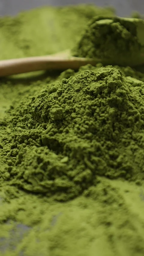 Green tea powder Stock Footage 305425797