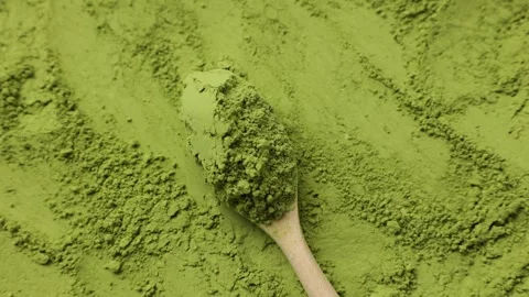 Green tea powder Stock Footage 305425876