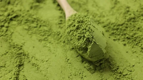 Green tea powder Stock Footage 305425887