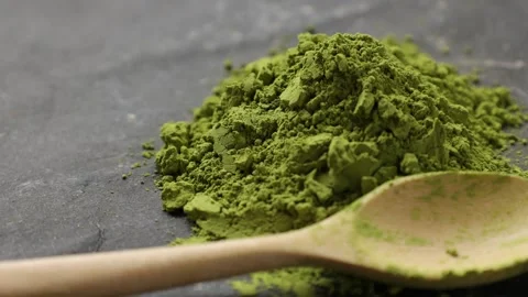 Green tea powder Stock Footage 305425937