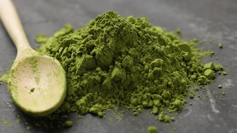 Green tea powder Stock Footage 305425944