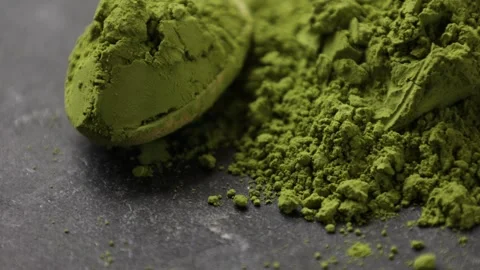 Green tea powder Stock Footage 305425956