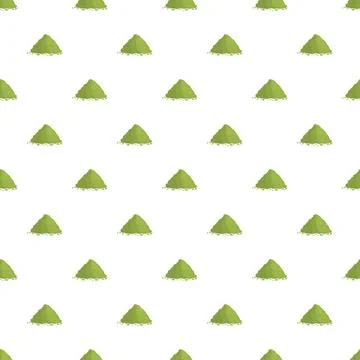 Green tea powder heaps repeating pattern on white Stock Illustration