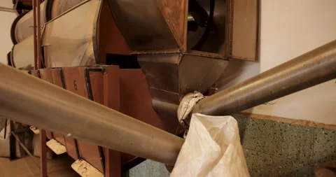 A green tea processing factory in a warehouse with machinery for drying and.. Stock Footage 321738174