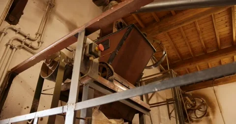 A green tea processing factory in a warehouse with machinery for drying and.. Stock Footage 330413408