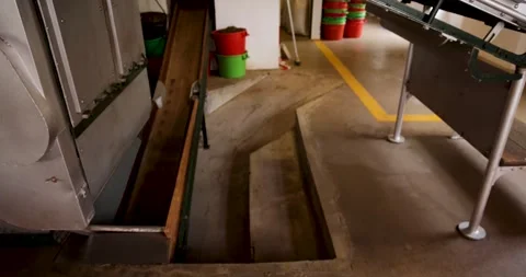 A green tea processing factory in a warehouse with machinery for drying and.. Stock Footage 330414133