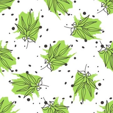 Green tea seamless pattern Stock Illustration