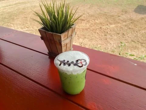 Green tea on the table Stock Photos